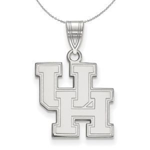 Sterling Silver U. of Houston Md 'UH' Pendant Necklace - 16 Inch